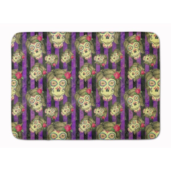 Carolines Treasures Watecolor Day of the Dead Halloween Machine Washable Memory Foam Mat BB7519RUG - main